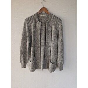 Simply Natural Alpaca Cardigan Size M Open Front Long Sweater Pockets Minimalist